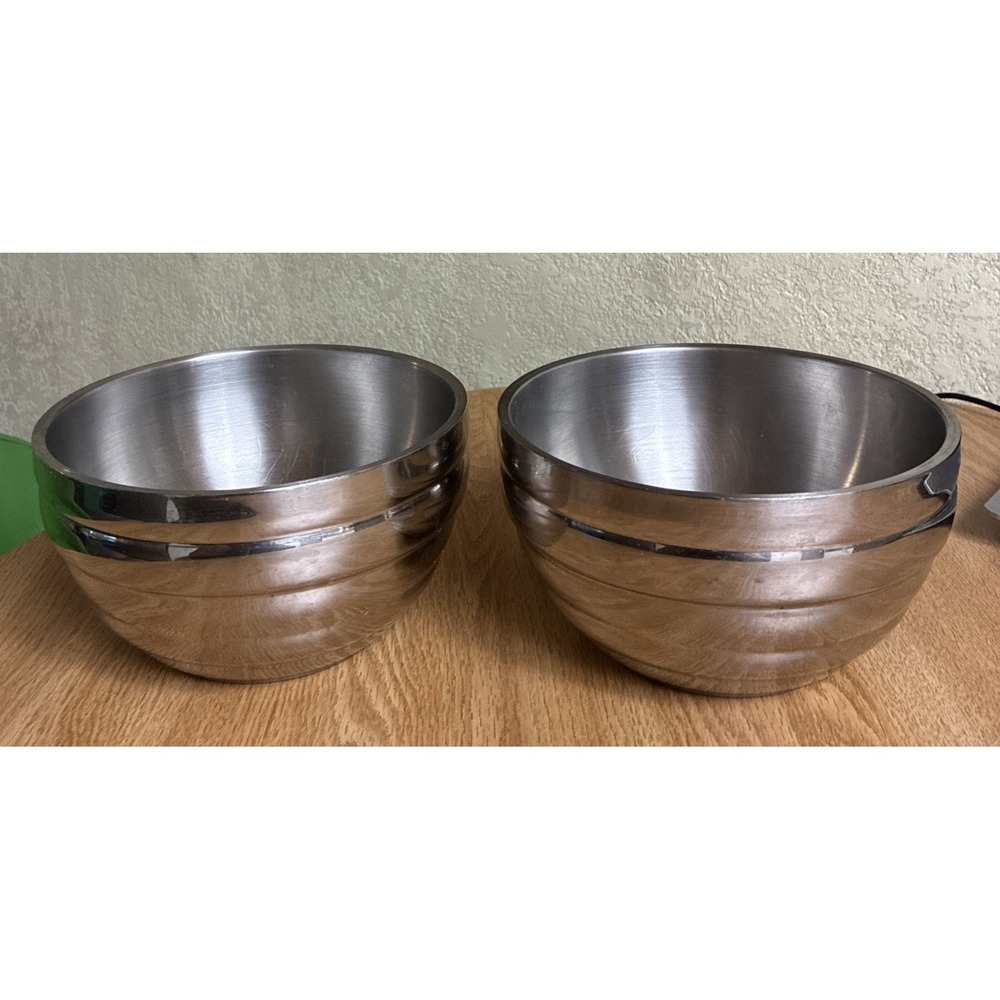 Vollrath Bowl Double Wall Beehive 1.5 Qt Stainless Steel‎ 46590 Set Of 2 Vintage